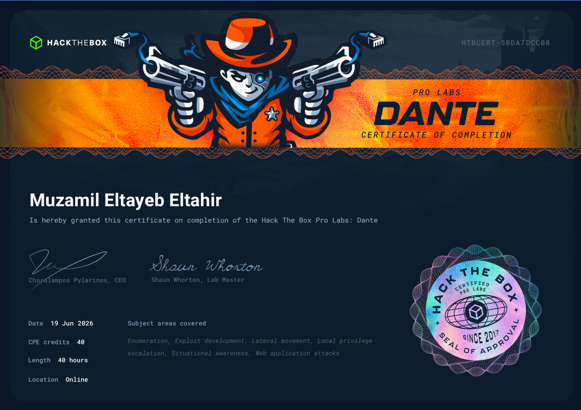 Dante Certification Badge